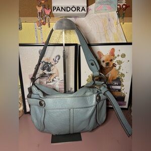 Fossil Light Blue Leather Shoulder Bag